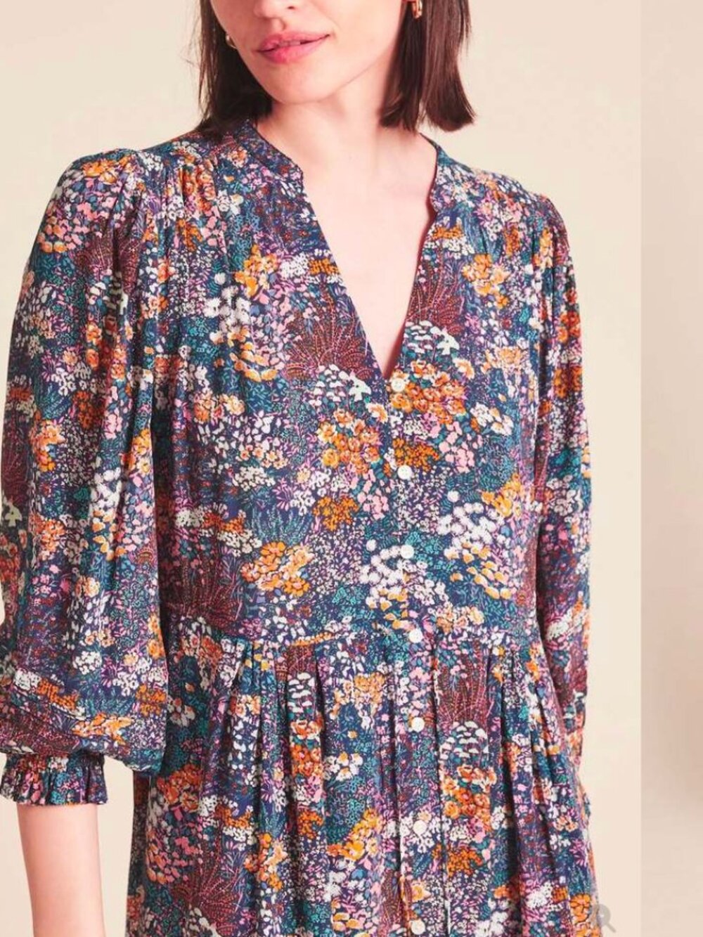 NWT Trovata Birds of Paradis Viscose Silk Long Sleeve Maxi Dress wPOCKETS! - Picture 3 of 6